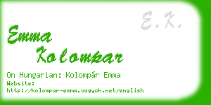 emma kolompar business card