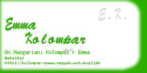 emma kolompar business card